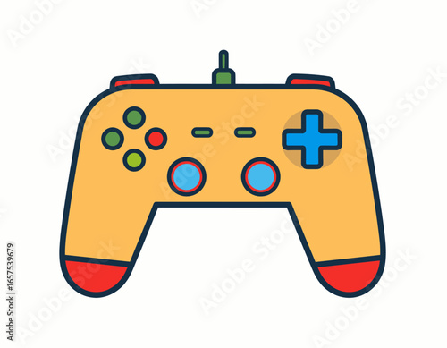 Cartoonish Orange Video Game Controller.