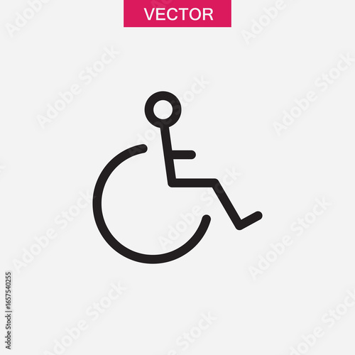 Disable icon outline set sign vector flat black simple illustration for web and app..eps