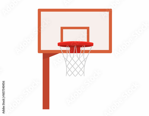 Basketball Hoop and Backboard Illustration.