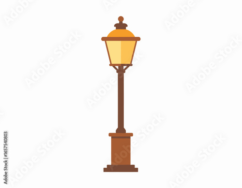 Classic Decorative Outdoor Street Lamp Illustration.