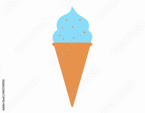 Light Blue Ice Cream Cone with Sprinkles.
