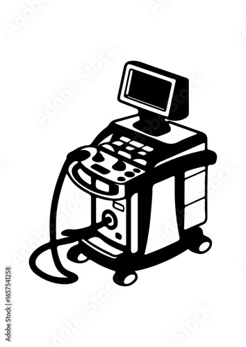 Silhouette of a Medical Ultrasound Machine