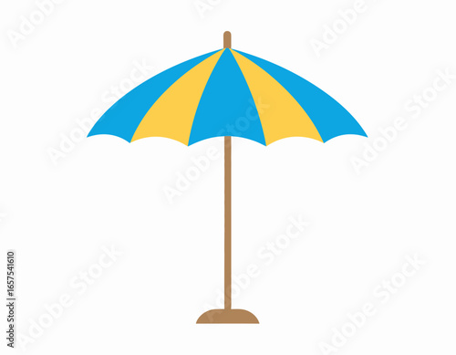 Colorful Striped Beach Umbrella Illustration.