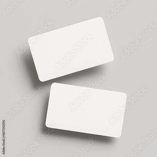 Floating White Business Cards Mockup with Subtle Shadow Effect