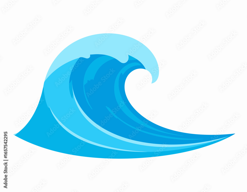 Obraz premium Stylized Blue Ocean Wave Graphic Design.