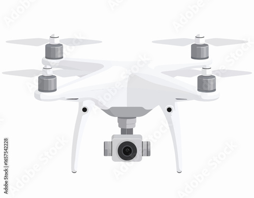White Quadcopter Drone with Camera Mount.