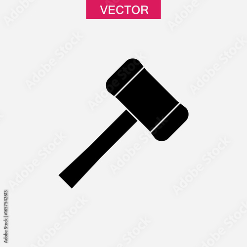 Wooden mallet icon vector simple illustration for web and app..eps