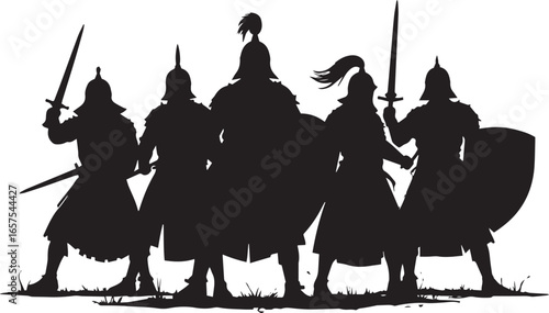 silhouettes of people vector illustration