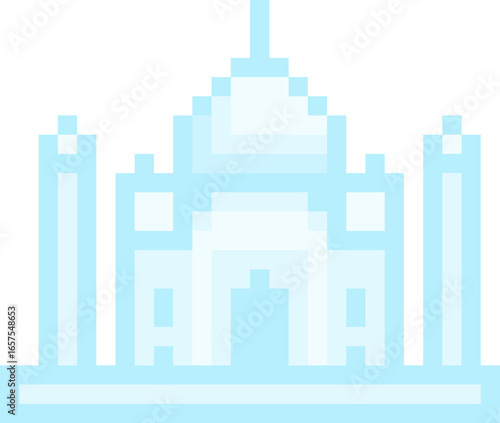 pixel illustration of the Taj Mahal in Agra, India
