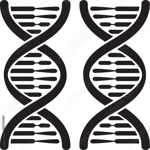 Scientific DNA Strand Silhouette Set