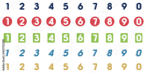 Set of Vector Numbers with five Variations