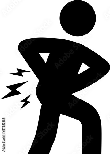 Man with back pain icon for medical and health graphics