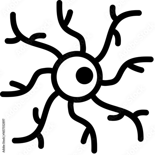 Stylized neuron icon for scientific and medical designs