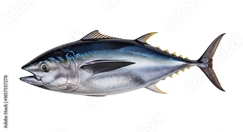 Detailed illustration of a fresh tuna fish on a white background