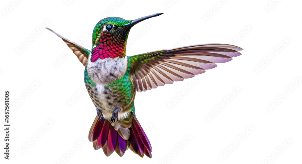 Fototapeta premium Isolated Ruby-Throated Hummingbird