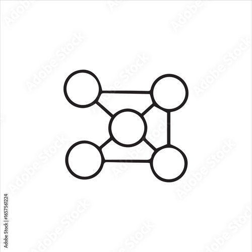 node and connection icons in outline design. Ideal for presentations, technology posters, digital apps, AI, data science, and internet of things (IoT) concepts. Modern look, versatile, and easy to int