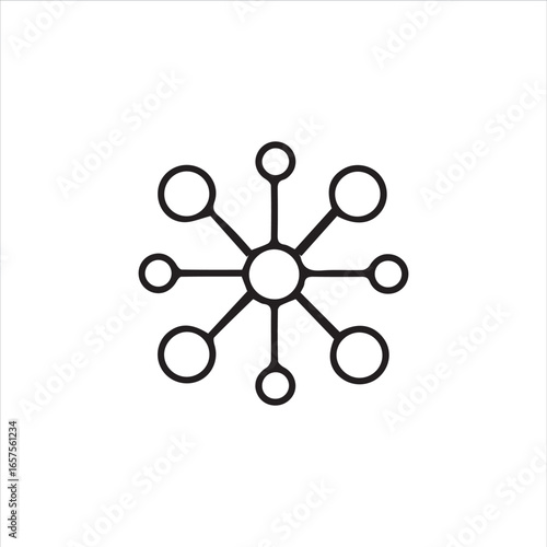 node and connection icons in outline design. Ideal for presentations, technology posters, digital apps, AI, data science, and internet of things (IoT) concepts. Modern look, versatile, and easy to int