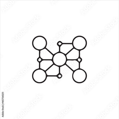 node and connection icons in outline design. Ideal for presentations, technology posters, digital apps, AI, data science, and internet of things (IoT) concepts. Modern look, versatile, and easy to int