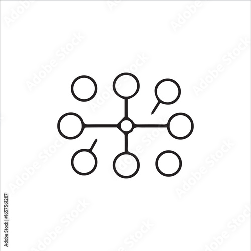 node and connection icons in outline design. Ideal for presentations, technology posters, digital apps, AI, data science, and internet of things (IoT) concepts. Modern look, versatile, and easy to int
