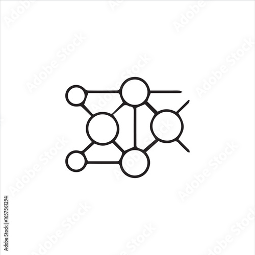 node and connection icons in outline design. Ideal for presentations, technology posters, digital apps, AI, data science, and internet of things (IoT) concepts. Modern look, versatile, and easy to int