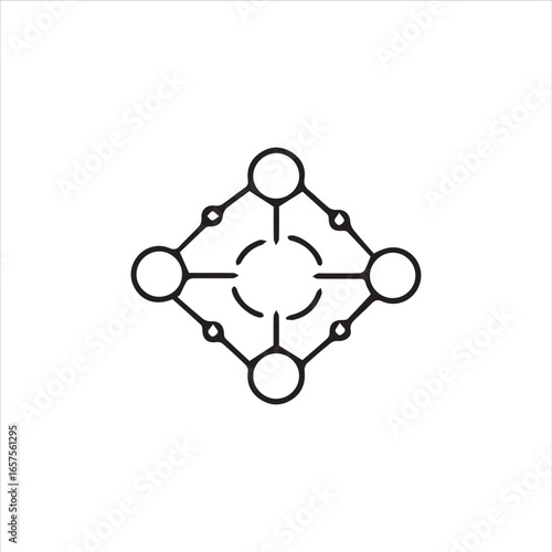 node and connection icons in outline design. Ideal for presentations, technology posters, digital apps, AI, data science, and internet of things (IoT) concepts. Modern look, versatile, and easy to int