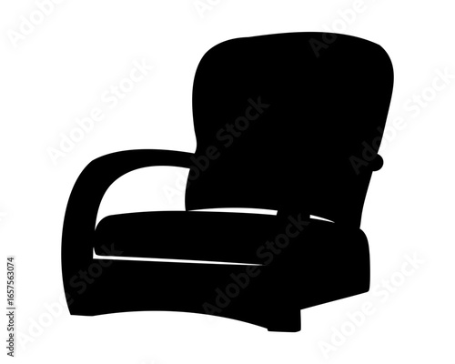Silhouette of Comfortable Armchair for Reading and Relaxation in the Living Room