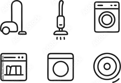 set of household appliances icons
