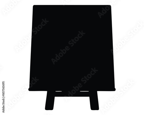 Black chalkboard easel silhouette ideal for signs, advertisements, and event announcements