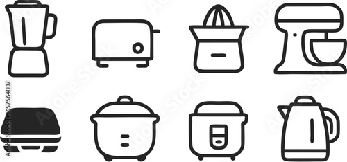set of household appliances icons