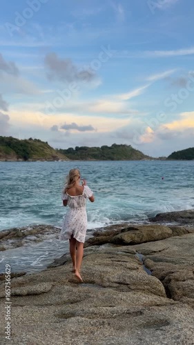 beach, woman, sea, water, ocean, summer, sand, beauty, vacation, walking, sky, person, holiday, people, child, one, coast, outdoors, nature, dress, lifestyle, happiness, travel, relaxation, tropical, 