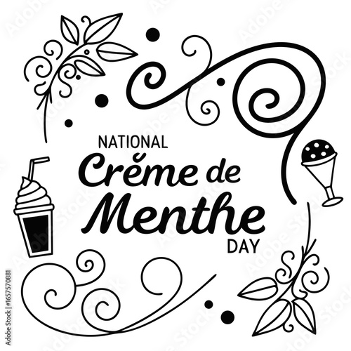 NATIONAL CREME DE MENTHE DAY vector illustration