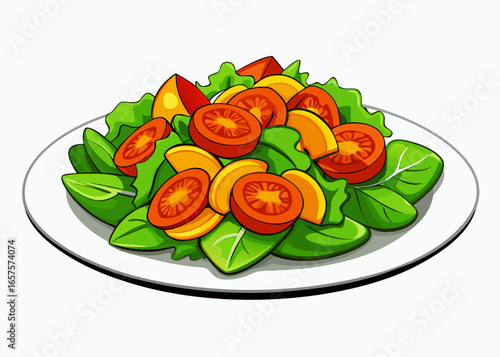 Fresh Vegetable Salad Illustration