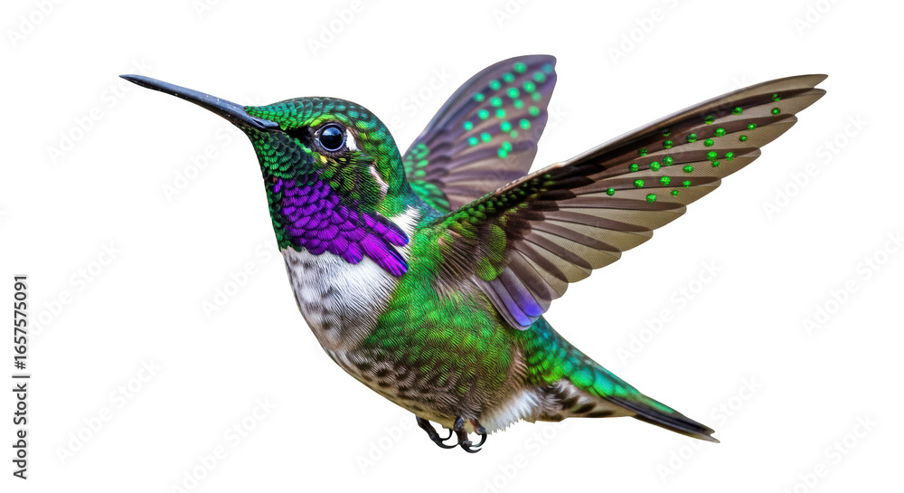 Fototapeta premium Isolated Hummingbird in Flight