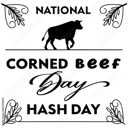 NATIONAL CORNED BEEF HASH DAY vector illustration