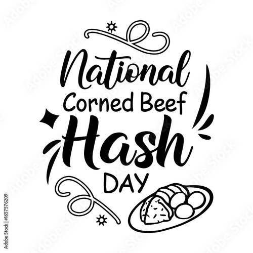 NATIONAL CORNED BEEF HASH DAY vector illustration