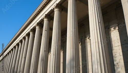 Modern Building Architecture with Symmetrical Columns in a Row – Contemporary Structural Design