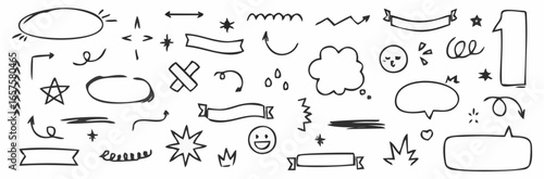 Hand drawn comic speech bubbl...