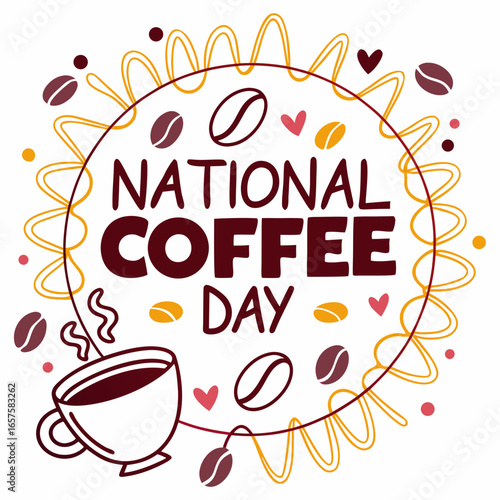 NATIONAL COFFEE DAY vector illustration