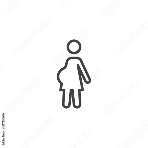 Pregnant woman line icon
