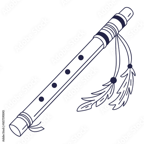 vector illustration of a flute