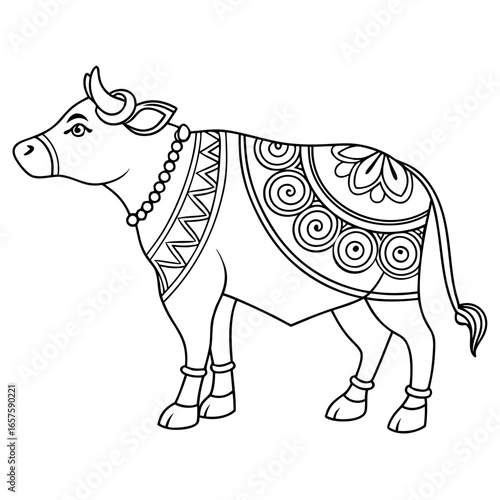 cow cartoon coloring page