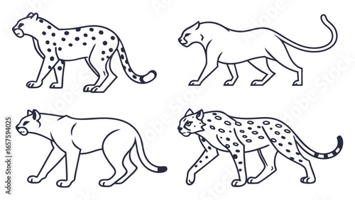set of wild animal silhouettes