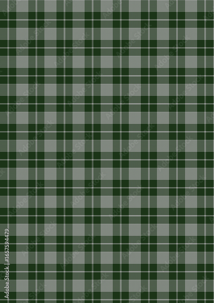 Fototapeta premium Seamless green and dk.green checkered tartan plaid fabric textile pattern