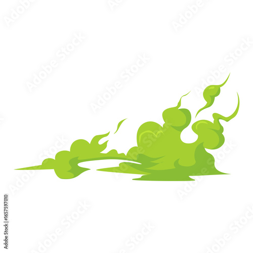 Cartoon Smoke and Toxic Gas Illustration