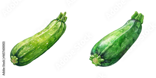 zucchini watercolor vector illustration