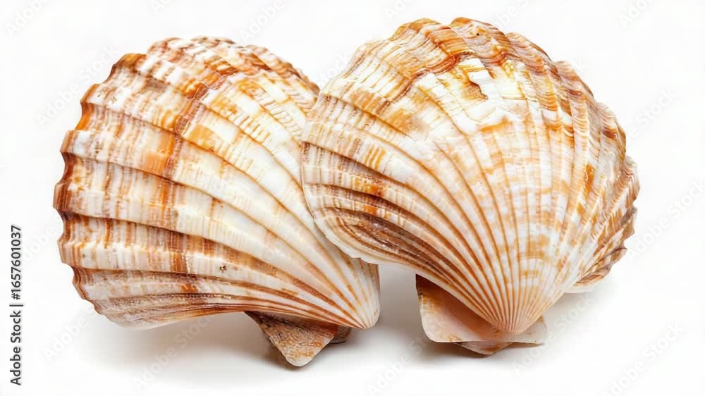 A close-up view of a shell on a white surface A close-up view of a shell on a white surface