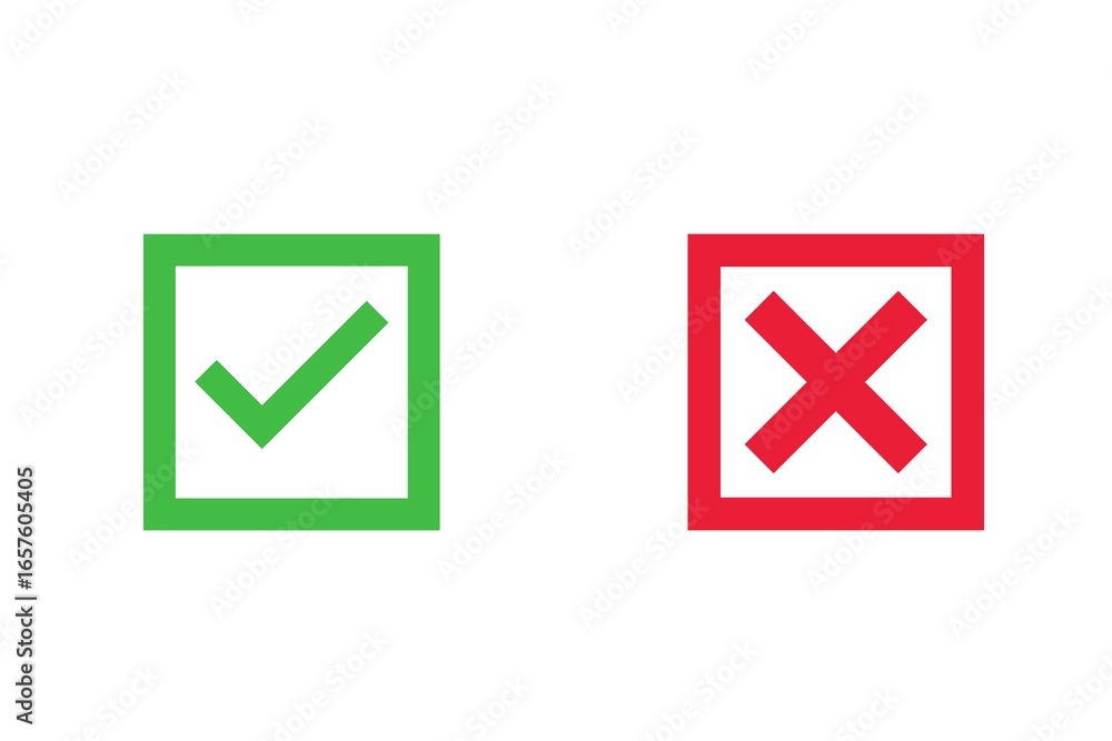 Tick and cross icon set, yes and no icon set Tick and cross icon set, yes and no icon set