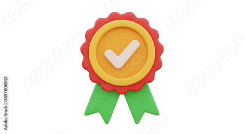 Verified Badge Ribbon Seal of Approval Check Mark Award Success Achievement Quality Assurance