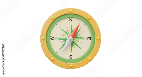 Vintage Compass Navigation Tool Icon Isolated on White Background for Travel and Adventure Concepts