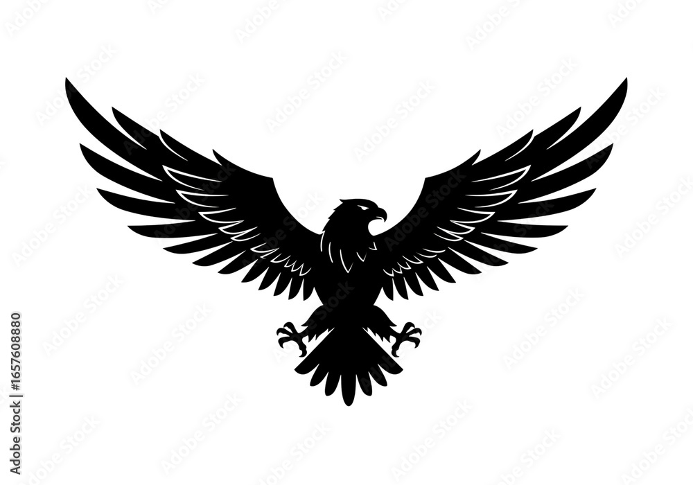 Fototapeta premium Abstract Bird in Flight: Stylized Eagle Wings Design Element isolated on transparent background